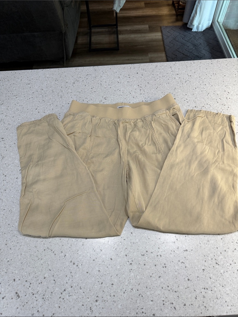 Sonoma Ribbed Waistband Pants in Beige